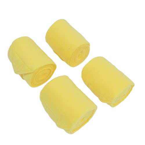 Dilwe Pferde-Beinbandagen, Verdicktes Fleece-Design, Set mit 4 Schützenden Beinbandagen für den Reitsport (Yellow) von Dilwe
