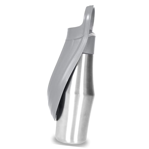 Haustierwasserflasche, 2-in-1-Hundewasserspender mit Lecksicherem Design, Tragbarer Reisebecher für Outdoor-Aktivitäten, Wasserrecycling, Lebensmittelmaterial, Wesentlich für Tragbare (Grey) von Dilwe