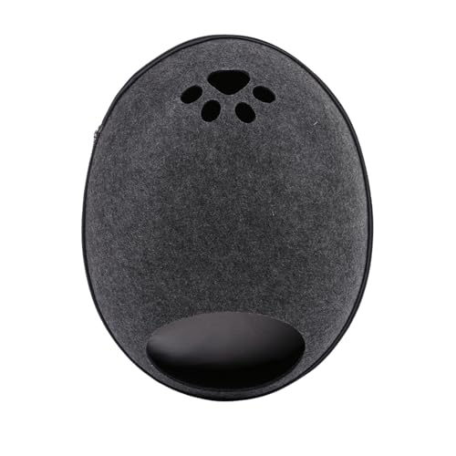 Katzentierhöhle, Natürliches Filzmaterial, Geräumiges Innenkatzenbett, Reißverschlussdesign, Bequemes Kissen, Halten Sie Ihre Katze sicher. (Grey) von Dilwe