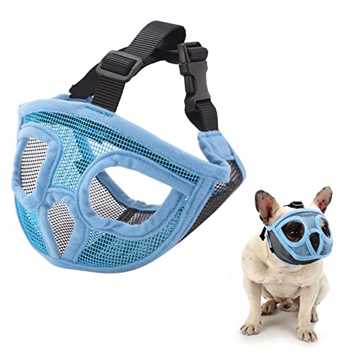 Kurze Schnauzenhund -Mündung, Atmungsaktives Netzverstellbares Bulldogge, Beißen, Bellen, Kleine Mittlere Große Hunde, Polyestermaterial, Augen- und Nasenlöcher, mit Trinken für (#3) von Dilwe