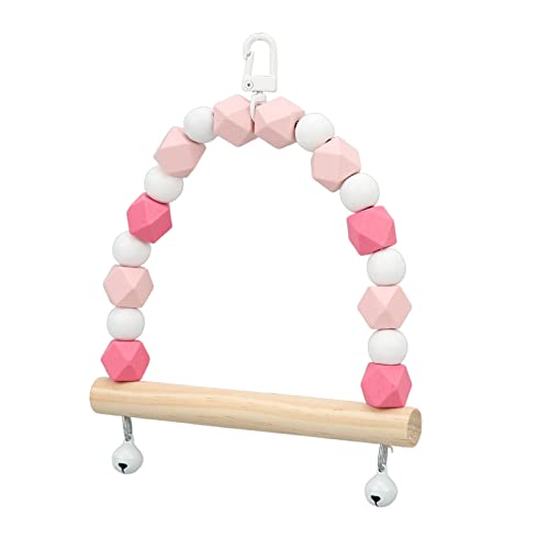 Papageien-Schaukel-Spielzeug, Holz-Vögel Zum Aufhängen, Schaukel-Spielzeug mit Glocken, Knackiger Klang für Sittiche Papageien-Schaukel-Spielzeug, Holz-Vögel Zum Aufhängen, Schaukel-Spielzeug mit Glocken, Knackiger Klang für Sittiche von Dilwe