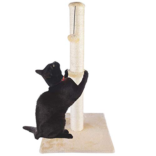 Dimaka 86 cm Groß Ultimate Kratzpsäulen für Katzen, Kratzpsäulen für Katzen,Sisalstamm, Ersatzstamm für Kratzbaum,Kratzbrett mit Plüsch(Beige) von Dimaka