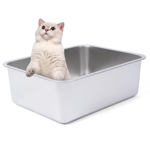 Dimaka Katzentoilette, Kaninchentoilette, Edelstahl-Katzentoilette, antihaftbeschichtete Metallpfanne, leicht zu reinigen, geruchlos, sicher und langlebig Dimaka Katzentoilette, Kaninchentoilette, Edelstahl-Katzentoilette, antihaftbeschichtete Metallpfanne, leicht zu reinigen, geruchlos, sicher und langlebig von Dimaka