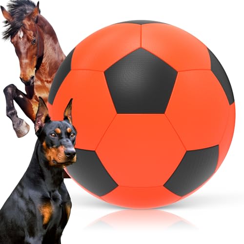 Diman Herding Ball für Hunde: 63,5 cm Pferdebälle für das Spielen im Freien, riesige Haustierspielzeugbälle für australischen Schäferhund, Hunde oder Pferde, Orange Schwarz von Diman