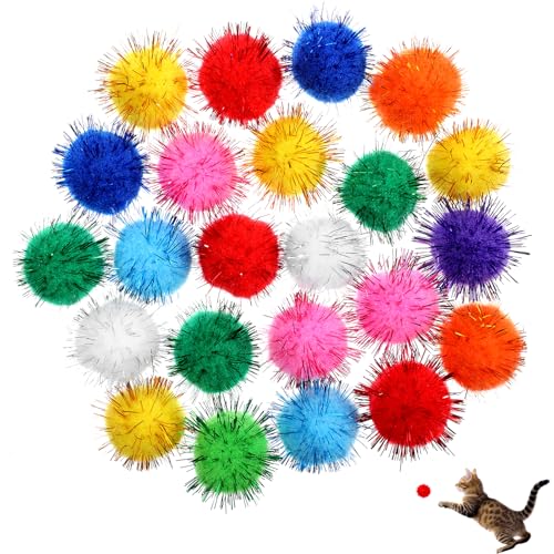 Dimeho 60 Stück blinkende Bälle in verschiedenen Farben, Katzen-Pom-Bälle für Katzen, Lieblingsspielzeug, Lametta, Pompons, interaktives Bommel, Katzenspielzeug, große flauschige Katzenbälle für Dimeho 60 Stück blinkende Bälle in verschiedenen Farben, Katzen-Pom-Bälle für Katzen, Lieblingsspielzeug, Lametta, Pompons, interaktives Bommel, Katzenspielzeug, große flauschige Katzenbälle für von Dimeho