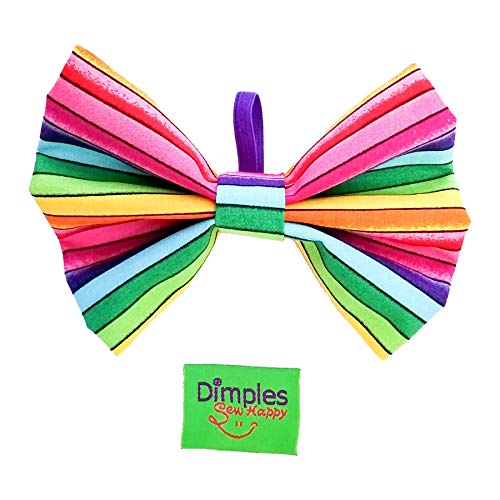 Dimples Hundefliege Pride Regenbogen - Hundehalsband Fliege für kleine, mittlere und große Hunde - Hunde Halsschleife -Hundebesitzer Geschenk – Foto Requisite für Parties und Hochzeiten mit Hund - S von Dimples - Sew Happy