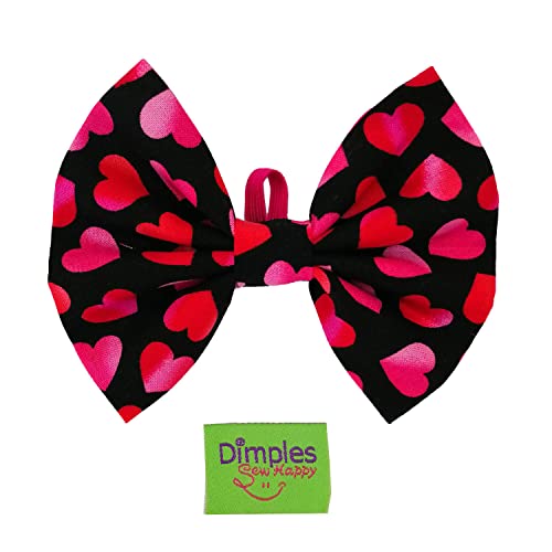 Dimples Hundefliege Valentins Herzen - Hundehalsband Fliege für kleine, mittlere und große Hunde - Hunde Halsschleife -Hundebesitzer Geschenk – Foto Requisite für Parties und Hochzeiten mit Hund - L von Dimples - Sew Happy