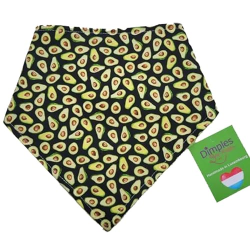 Dimples Hundehalstuch Avocados grün Hundehaltergeschenk Geschenk für Hundebesitzer Hundehalsband Hundedreickstuch 35cm von Dimples - Sew Happy