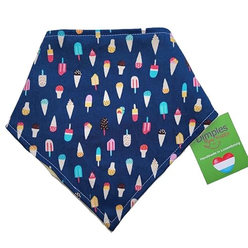 Dimples Hundehalstuch EIS Sommer Hundehaltergeschenk Geschenk für Hundebesitzer Hundehalsband Hundedreickstuch (60 cm) von Dimples - Sew Happy