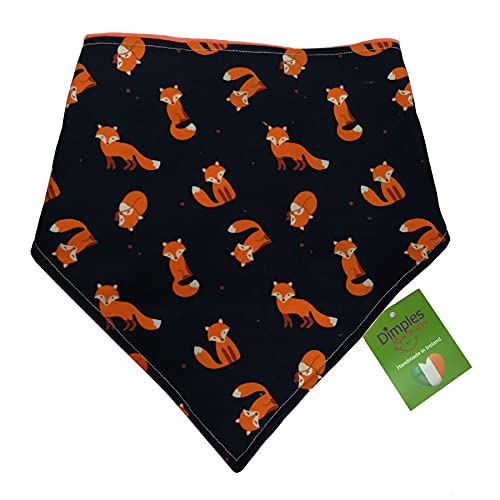 Dimples Hundehalstuch - Füchse schwarz orange - Halstuch für kleine mittlere und Grosse Hunde Welpen und Katzen - Hunde Besitzer Geschenk - Handgemachtes Hunde Accessoire 60cm von Dimples - Sew Happy