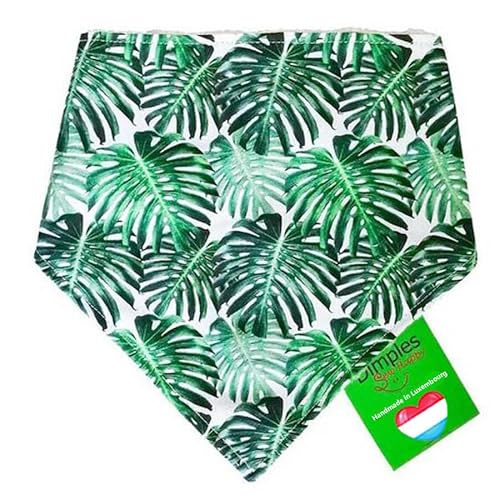 Dimples Hundehalstuch - Palmenblätter grünes Blatt Halstuch für kleine mittlere und Grosse Hunde Welpen und Katzen - Hunde Besitzer Geschenk - Handgemachtes Hunde Accessoire 30cm von Dimples - Sew Happy