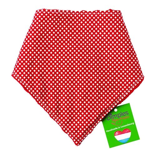 Dimples Hundehalstuch - Rot Weiß Kariert Tracht Oktoberfest - Halstuch für kleine mittlere und Grosse Hunde Welpen und Katzen - Hunde Besitzer Geschenk Wiesn - Handgemachtes Hunde Accessoire 25cm von Dimples - Sew Happy