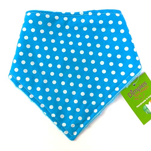 Dimples Hundehalstuch - Türkis gepunktet/Punkte - Halstuch für kleine mittlere und Grosse Hunde Welpen und Katzen - Hunde Besitzer Geschenk - Handgemachtes Hunde Accessoire 50cm von Dimples - Sew Happy