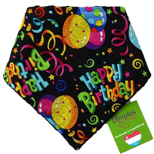 Dimples Hundehalstuch - Geburtstag Party - Halstuch für kleine mittlere und Grosse Hunde Welpen und Katzen - Hunde Besitzer Geschenk - Handgemachtes Accessoire 65cm von Dimples - Sew Happy