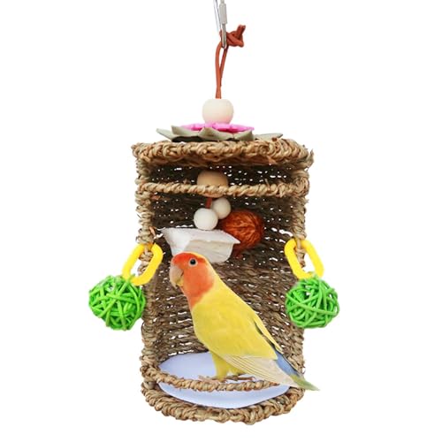 Bird Nest Kuschelhütte - Papageiennest -Hängematte - Atmungsaktives Vogelkuschelzelt | Weiches Hängende Hideaway Swing Cave Mit Dem Lanyard -Design Für Kleine Und Mittlere Vögel, Conures, Sittiche, 3, von Dinchaakuarry