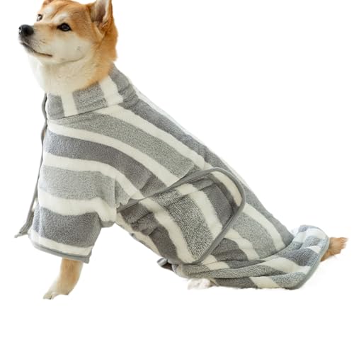 Dinchaakuarry Hundehandtuch – Hundepflegetuch | schnell saugfähige Mikrofaserdecke mit Streifen, für , Salon, nach dem Schwimmen, Auto, Spaziergang, Welpen, Haus von Dinchaakuarry
