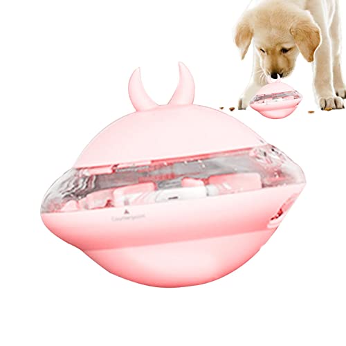Futterspender Puzzle Katzenfutter Spielzeug Leckerlis Spender für Hunde | Futterball Spender für Hunde mit langsamer Fütterung 'Rosa Raumschiff | Hundespielzeug für m von Dinchaakuarry