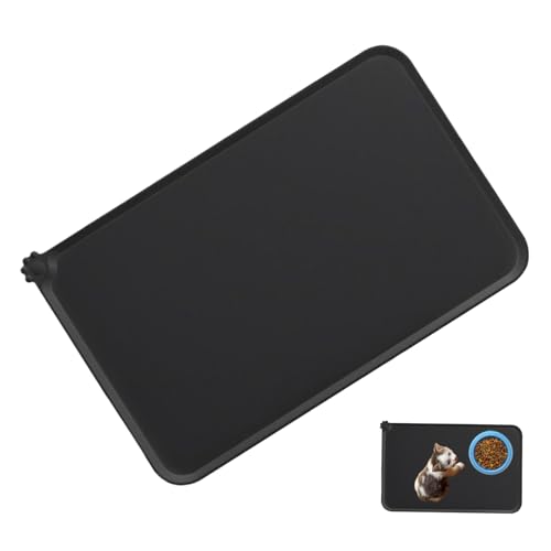 Hundematte, Katzen- und Hundefuttermatten aus Silikon, hohe Lippen für Katzen und Wassernäpfe, 18,9 x 11,8 Zoll Non-Slip Pad, Zubehör für Welpen von Hundematte, Katzen- und Hundefuttermatten aus Silikon, hohe Lippen für Katzen und Wassernäpfe, 18,9 x 11,8 Zoll Non-Slip Pad, Zubehör für Welpen von von Dinchaakuarry