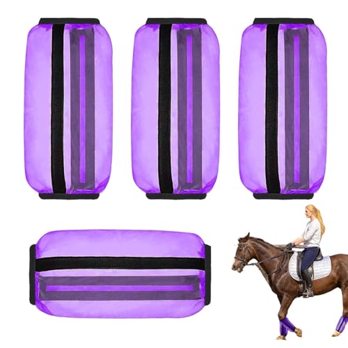 SHOOOFLY LEGGINGINGS FÜR Horse - Set -Set -Set -Set, Leichte Horse -Beinschilde | Atmungsaktiven Waschbecken in Insektenschutz, verstellbare Fliegenärmel, UV -Blockierungsabdeckungen für den stabilen von Dinchaakuarry