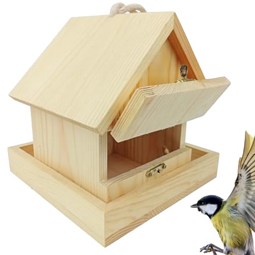 Wetterfestes Vogelschachtelhaus - handgefertigtes Holzhüttenstil Vogelkäfig | Charmante Outdoor - für Garten, Terrasse und Hinterhof | Belüftetes Design mit Leichter Öffnung für Wilde Vögel Wetterfestes Vogelschachtelhaus - handgefertigtes Holzhüttenstil Vogelkäfig | Charmante Outdoor - für Garten, Terrasse und Hinterhof | Belüftetes Design mit Leichter Öffnung für Wilde Vögel von Dinchaakuarry