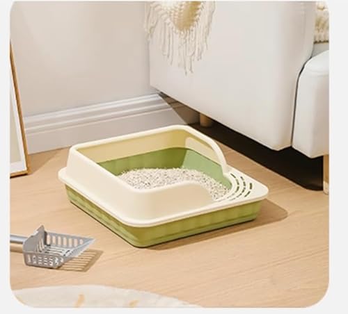 Die Katzentoilette eignet Sich sehr gut für Kätzchen, Katzenbabys, Kätzchen, Toilettenschüsseln mit Reinigungssieben-Grün von Ding&ng