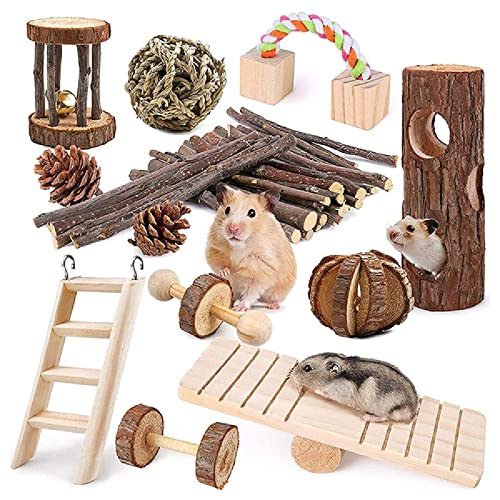 Ding&ng 12-teiliges Set, Kleintier Kauspielzeug, Kleintier Hamster Zahnpflege, Kaninchen Rennmaus Spielzeug von Ding&ng