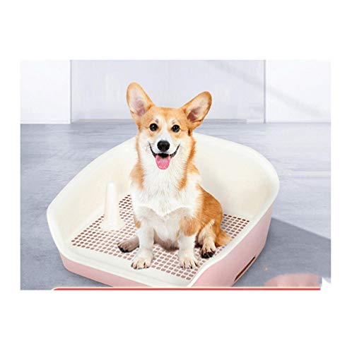 Ding&ng Hundetoilette mit Fachzaun, Haustiertoilette, Hundeurinal, Toilette, Haustiertoilette-Pink_55 * 47 * 25 cm von Ding&ng