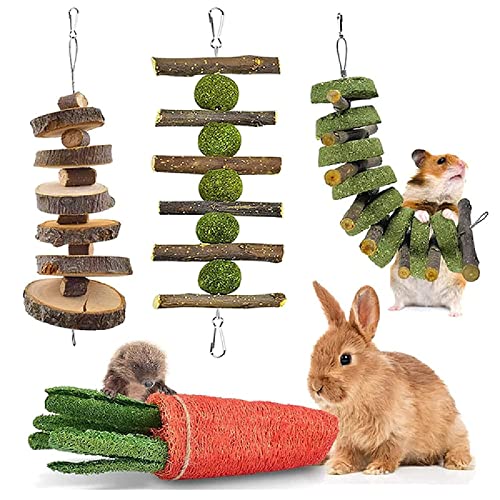 Ding&ng Spielzeug für Kleintiere, 4 Stück Kombi-Kauspielzeug, Tier-Kauspielzeug-Set von Ding&ng