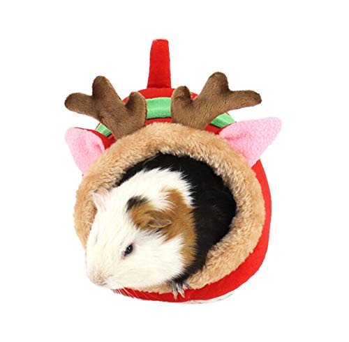 DingLong Hamster Weihnachten Käfige Rot, Kleintier Haustier Bett Zelt Nest für Hamster Chinchillas Und Igel (L) von DingLong