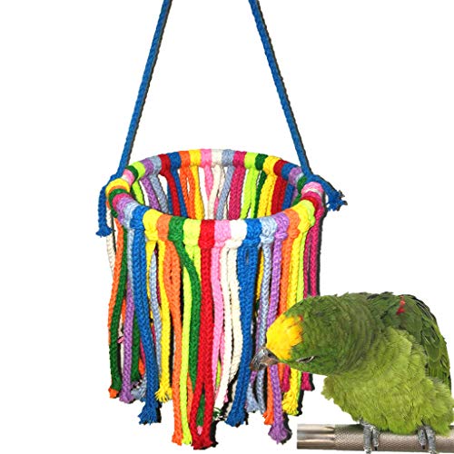 Regenbogen Swing Haustier Vogel Spielzeug Hängen Spielzeug - Pet Bird Zubehör Futtersuche Bird Macaw Cockatoos Birds Hanging Toys von DingLong
