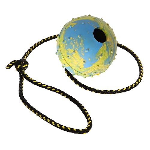 Dingo Hundeball – vollständig mit Gummi gefüllt, mit 60 cm langem Seil – geeignet zum Apportieren, Hundesport, Agility, Spielen – große Größe – zufällige Farbe (17298-2) von Dingo Waldemar Rutkowski