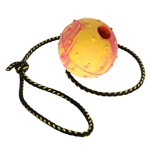Dingo Hundeball – vollständig mit Gummi gefüllt, mit 60 cm langem Seil – geeignet zum Apportieren, Hundesport, Agility, Spielen – mittlere Größe – zufällige Farbe (17297-2) von Dingo Waldemar Rutkowski