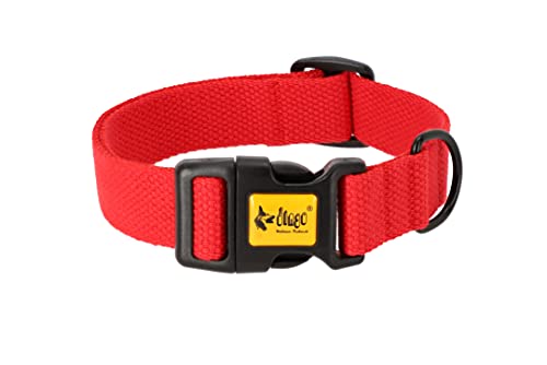 Dingo Hundehalsband ist aus Baumwollband Verstellbar ideal für jeden Hund klick-Verschluss Leicht zu reinigen 2,0x45 cm (24-39 cm) Rot 14807 von Dingo Waldemar Rutkowski