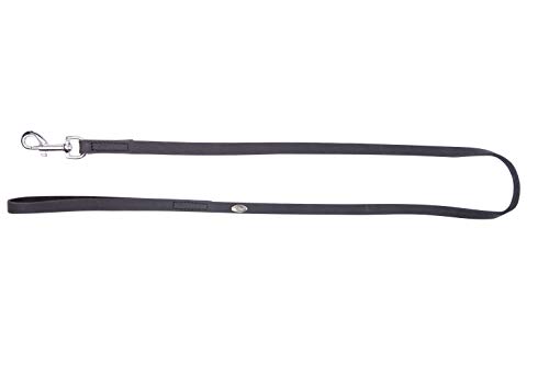 Dingo Hundeleine Weiches Leder genäht stark handgefertigt 12 mm x 120 cm Schwarz 11299 von Dingo Waldemar Rutkowski