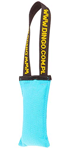 Dingo Hundespielzeug Beisswurst Agility Baumwolle mit Griff handgefertigt für Bisstraining Apportieren Schwimmend Schwimmfähig 15 x 8 cm Blau 15606 von Dingo Waldemar Rutkowski