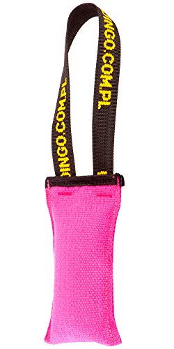 Dingo Hundespielzeug Beisswurst Agility Baumwolle mit Griff handgefertigt für Bisstraining Apportieren Schwimmend Schwimmfähig 15 x 8 cm Rosa 15605 von Dingo Waldemar Rutkowski