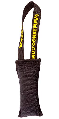 Dingo Hundespielzeug Beisswurst Agility Baumwolle mit Griff handgefertigt für Bisstraining Apportieren Schwimmend Schwimmfähig 15 x 8 cm Schwarz 15604 von Dingo Waldemar Rutkowski