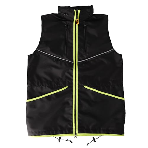 Dingo Hundetrainer-Weste – wasserdicht, verstellbar, mit Kapuze, 4 Taschen, tailliert, Schwarz mit grün Besatz Große XL 16433 Dingo Hundetrainer-Weste – wasserdicht, verstellbar, mit Kapuze, 4 Taschen, tailliert, Schwarz mit grün Besatz Große XL 16433 von Dingo Waldemar Rutkowski