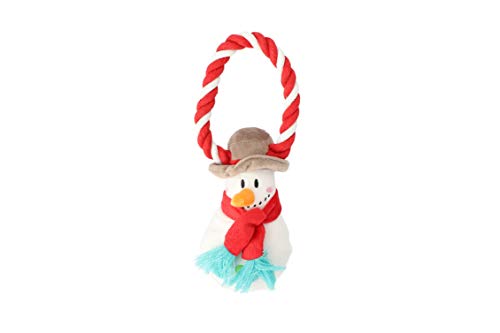 Dingo Plüsch Hundespielzeug Schneemann 18 cm mit einem Seil, Geschenk für einen Hund Weihnachten Spielzeug mit einem Quietscher 17460 Dingo Plüsch Hundespielzeug Schneemann 18 cm mit einem Seil, Geschenk für einen Hund Weihnachten Spielzeug mit einem Quietscher 17460 von Dingo Waldemar Rutkowski