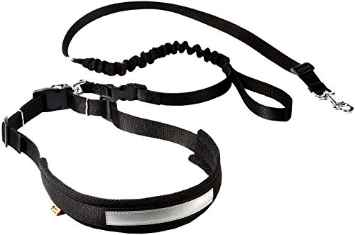 Dingo Jogginggurt 4 in 1 + Hundeleine mit einem Stoßdämpfer Set S/M-Gürtel: 2,5 x 70-130 cm Hundeleine : 2,0 x 120-150 cm Schwarz Frei Hände zum Joggen, Laufen 12778 von Dingo Waldemar Rutkowski