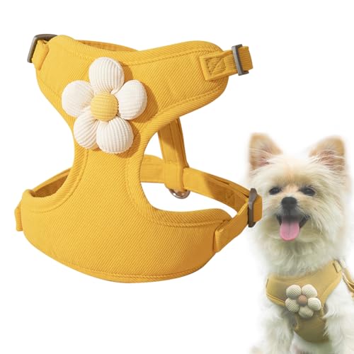 Niedliches kleines Hundegeschirr mit Gänseblümchen-Stickerei, atmungsaktive Hundeweste, verstellbares Haustier-Welpengeschirr, geeignet für Spaziergänge, Laufen, Training, Alltag Niedliches kleines Hundegeschirr mit Gänseblümchen-Stickerei, atmungsaktive Hundeweste, verstellbares Haustier-Welpengeschirr, geeignet für Spaziergänge, Laufen, Training, Alltag von Dinhala