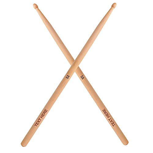 Dinikally Benutzerdefinierte Personalisierte Holz 2PCS Gravierte Drumsticks Von 5A Mit Jedem Englischen Text (sty1) von Dinikally