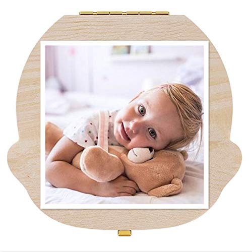 Dinikally Personalisierte Baby-Foto-Zahnbox Benutzerdefinierte Holzzahnaufbewahrungshalter Kinderzahnbehälter Andenken für Kinderzähne Kindheitserinnerung (sty1) von Dinikally