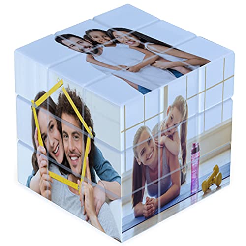 Dinikally Personalisierte Fotowürfel Zauberwürfel Benutzerdefinierte Puzzle Bilderrahmen Fotoblock Home Schreibtisch Dekor (sty1) von Dinikally