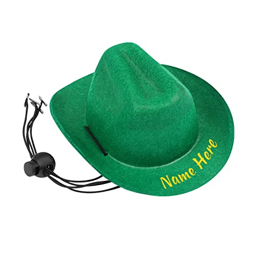 Personalisierte Benutzerdefinierte Bestickt Haustier Cowboy-Hut mit Tiernamen Oder Text (Grün) von Dinikally