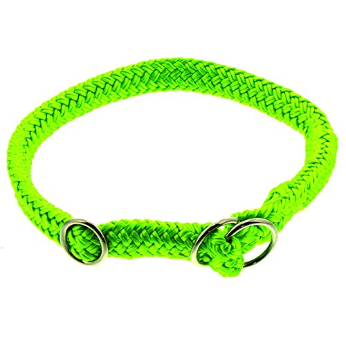 Dinoleine Hunde-Halsband/Stoppwürger, Größenverstellbar, Polyester, Größe: L/ 60 cm, Neongrün, 231104 von Dinoleine