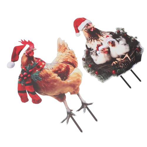 Dioche Weihnachten, Huhn-Gartenstecker aus Metall, Outdoor-Dekoration, Figurenornament für Gartenkunst, Dekorativ, Handgefertigtes Eisenmetall mit Sicherem Bodenstecker-Design, Dioche Weihnachten, Huhn-Gartenstecker aus Metall, Outdoor-Dekoration, Figurenornament für Gartenkunst, Dekorativ, Handgefertigtes Eisenmetall mit Sicherem Bodenstecker-Design, von Dioche
