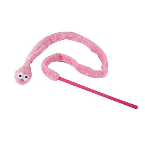 Interaktive Katzenspielzeug -Schlangenform für Kätzchenspiel - Silikonteaser für Katzen Im Lustigen Blauen Design Fördert Bewegung und Bindung (PINK) von Dioche