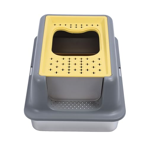 Katzentoilette aus Edelstahl, Extra Große XL-Katzentoilette mit Hohen Seitenwänden, Nicht Klebriger, 30° Geneigtes Design, Filterplatte, Leicht zu Reinigen, Anti-Urin-Leckage, Katzentoilette aus Edelstahl, Extra Große XL-Katzentoilette mit Hohen Seitenwänden, Nicht Klebriger, 30° Geneigtes Design, Filterplatte, Leicht zu Reinigen, Anti-Urin-Leckage, von Dioche