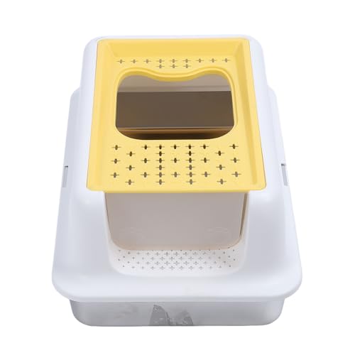 Katzentoilette aus Edelstahl, Extra Große XL-Katzentoilette mit Hohen Seitenwänden, Nicht Klebriger, 30° Geneigtes Design, Filterplatte, Leicht zu Reinigen, Anti-Urin-Leckage, Katzentoilette aus Edelstahl, Extra Große XL-Katzentoilette mit Hohen Seitenwänden, Nicht Klebriger, 30° Geneigtes Design, Filterplatte, Leicht zu Reinigen, Anti-Urin-Leckage, von Dioche